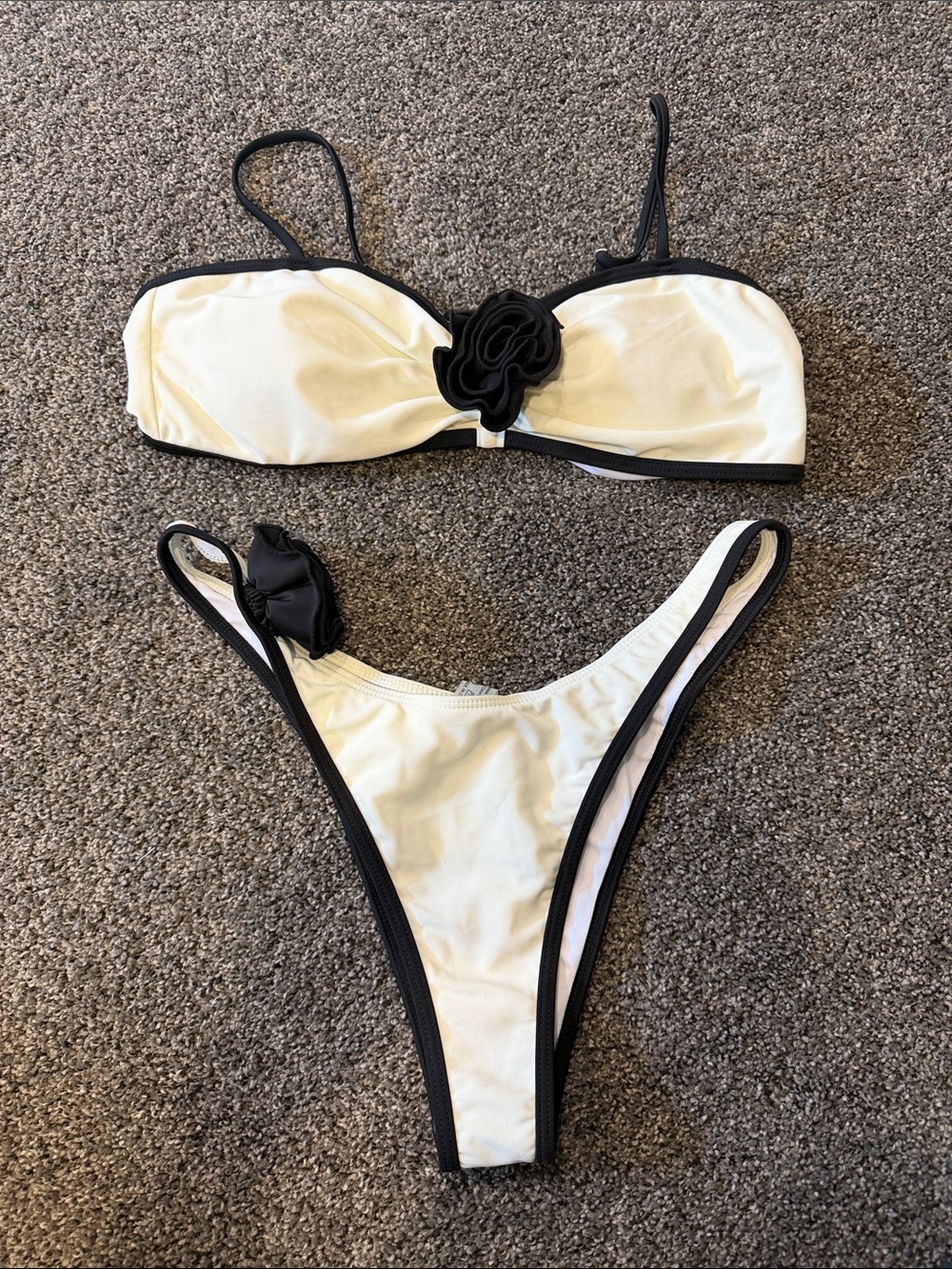 White and black bikini
